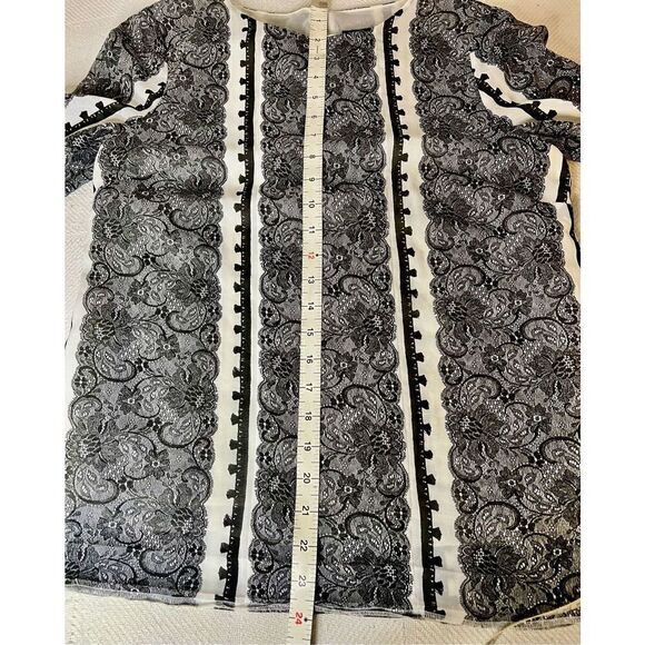 J. Crew Collection B/W Lace Trompe Loeil Top Blouse Worn On TV Show Sz Small - Picture 5 of 7